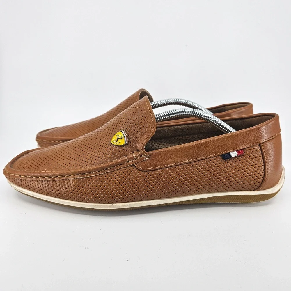 Men's‎ Bruno Marc Brown Perforated Driving Loafers Slip On Boat Shoes Size 11